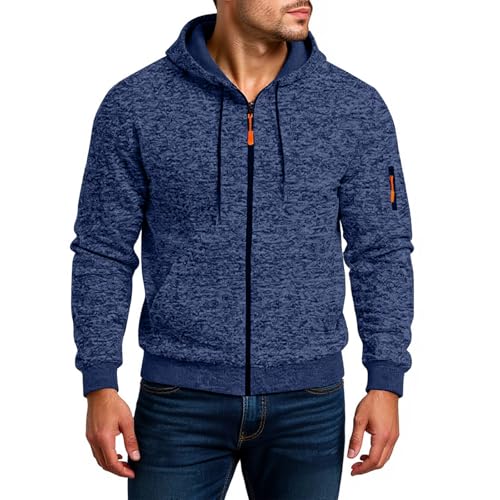 Ymosrh Men's Casual Hoodies, Long Sleeve Zip Up Hooded Sweatshirts Casual Athletic Workout Jersey Hoodie Pullover, M-3XL