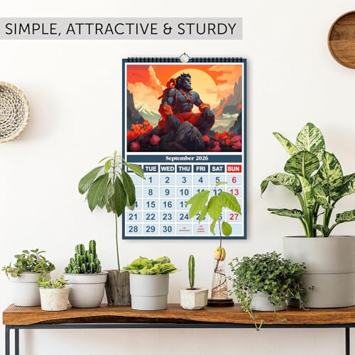 Image of AccuPrints Religious Hindu Wall Hanging Calendar 2026 - Size (14 x 20) inch For Office Home (35.5 x 50) cm- (Hindu wall calendar)
