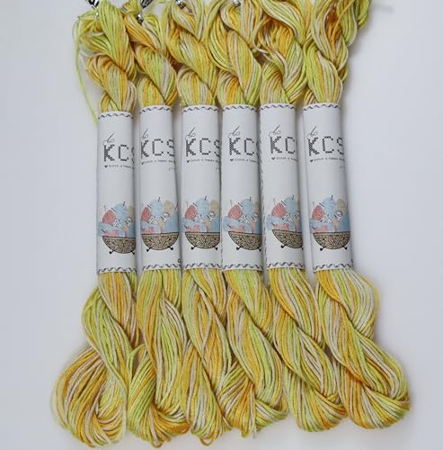 Image of KCS Big skeins of 25 Meters Size 25 Color Variegated Cross Stitch Stranded Threads,6 skeins,4080