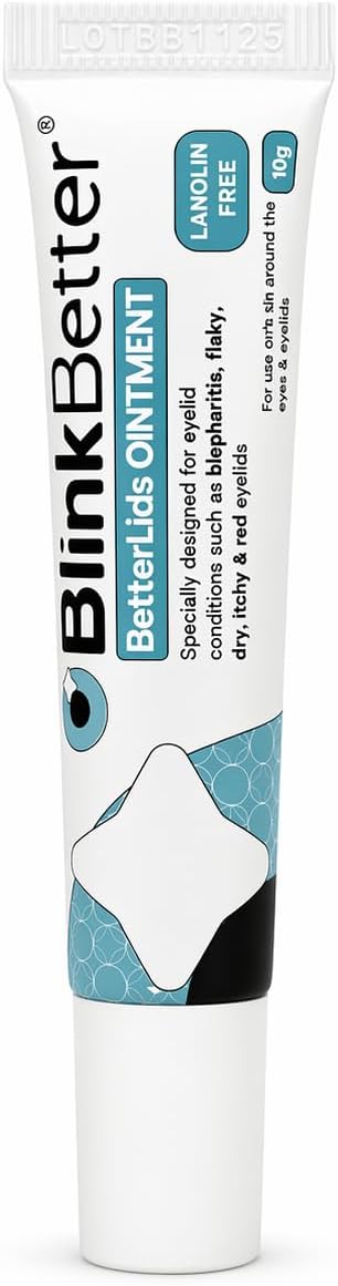 BlinkBetter BetterLids Lanolin-Free Eyelid Ointment – Moisturises, Soothes & Hydrates Dry, Itchy, Red & Flaky Eyelids with Colloidal Oat, Shea & Panthenol. Barrier Care for Sensitive Eyelids,10g