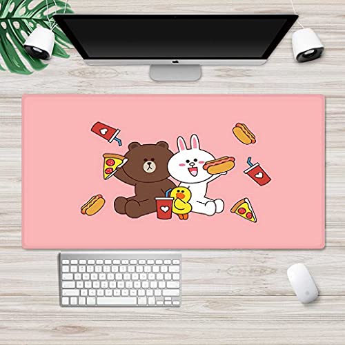 Tapis de souris gaming motif animal rose 3D avec revers antidérapant