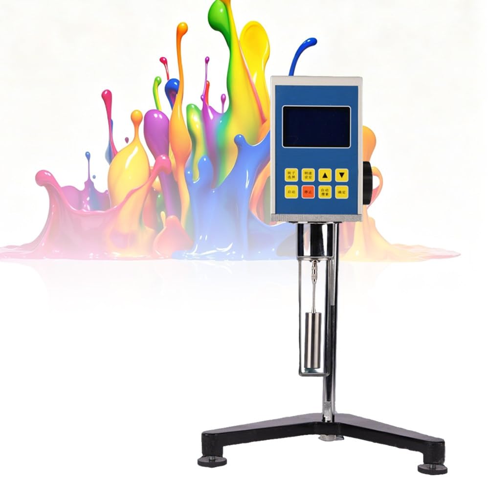 ShaiVrissian Digital Viscometer Rotational Viscosity Tester,Fluid Viscosity Meter,4 Spindles,Lcd Display,Precise Leveling,For Paint,Oil,Cosmetics,Ink,Adhesive,Lab Testing 8S