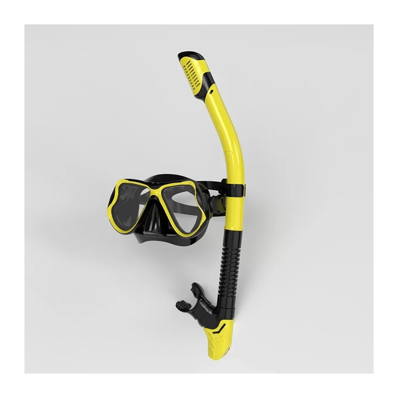 Maschera Subacquea Set di Occhiali da Sub Set Professionale per Lo Snorkeling Maschera da Sub in Silicone con Montatura Grande Snorkel Completamente Asciutto Maschera(Yellow,L/XL)