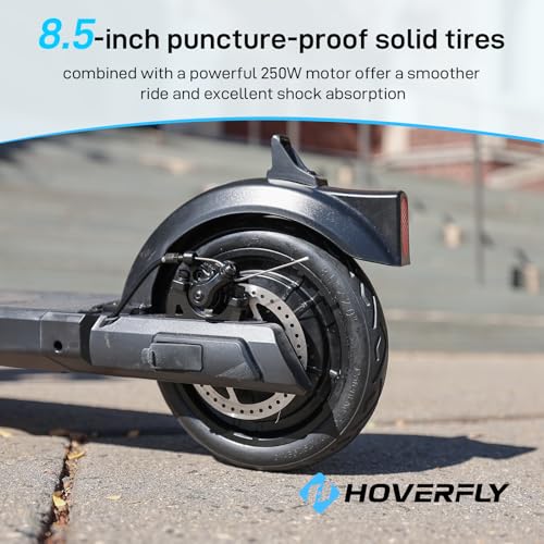 Image of HOVERFLY Electric Scooter for Adults, Max 10 /18 /25Miles&15.5 /20Mph Speed | 250 /500W Motor, 8.5 inch /10 inch Solid Tire, Big LCD Display with Cruise Control, Max Load 220lbs, Foldable Escooter for Commute