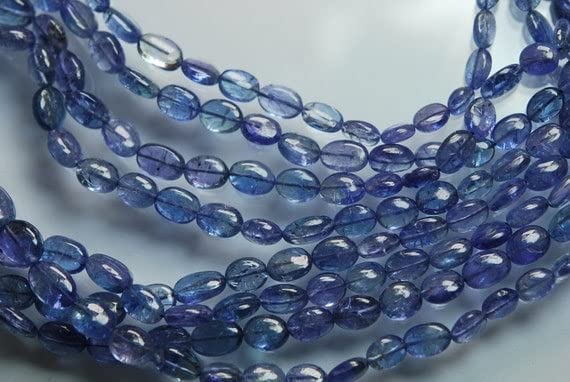 Tanzanite en fil perles ovales lisses pour remplacer vos pierres ternes sur vos créations