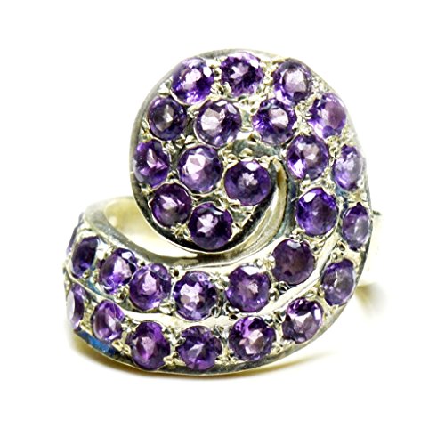 Bague améthyste ronde en argent 925 à porter au quotidien ou en soirée
