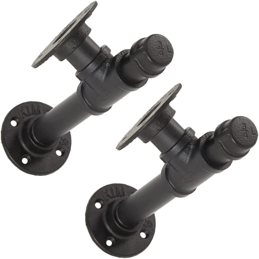 2pcs Iron Industrial Shelf Bracket Pipe Holders for Wall Decor Industrial Pipe Hanger Bracket