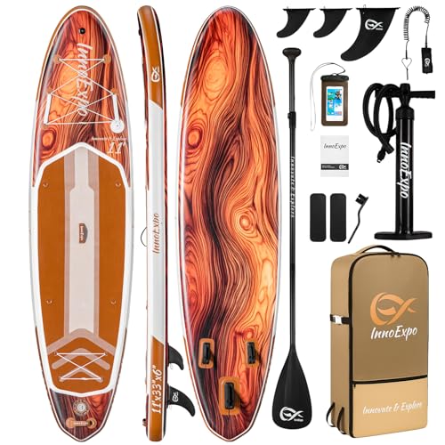 InnoExpo 11' Inflatable Stand Up Paddle Boards with Premium Accessories, Wide Stable SUP Paddle...