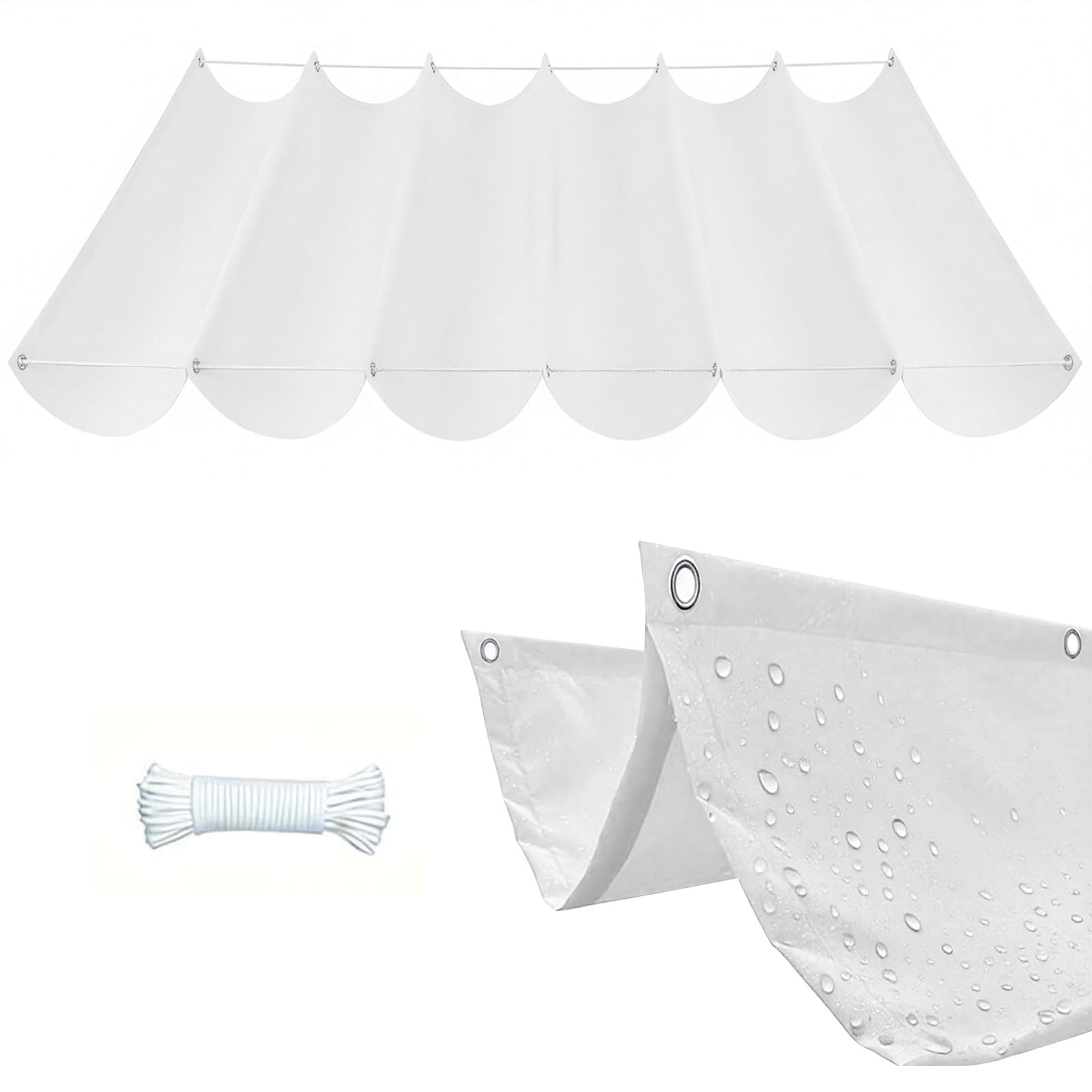 Auvent ondulé pour jardin voile d'ombrage blanche pour terrasse