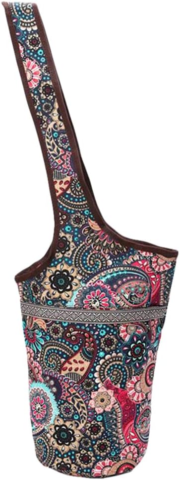 Brien Yoga Mat Bag Canvas Fashion Bag with Large Pocket & Zipper Pocket Fit Most Size Mats Yoga Mat Tote Sling Carrier for Yoga Pilates Gym Exercise Fitness (Mandala)
