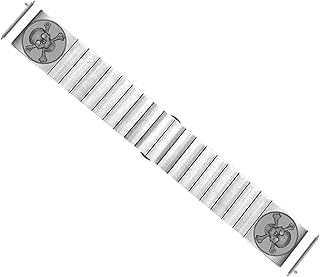 NICKSTON Engraved Band Strap Compatible with Garmin Venu 2 Vivoactive 4 and Forerunner 255 Music Silver Stainless Steel Bracelet S-SC2 (5.5