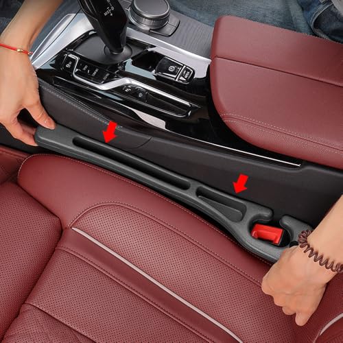 Car Seat Gap Filler Organizer Universal for Car SUV Truck Accessories Seat Gap Plug Blocker with Storage Slot Black 2 Pack - Image 5