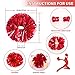 4Pcs Metallic Cheerleading Pom Poms, Creatiee 2 Pair Cheerleader Cheering Squad Pompoms for School Sports Dance Games Team Spirit Cheer (Red)