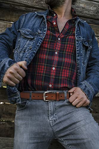 Image of CHAOREN Full Grain Leather Belt for Men, Work Belts for Men Heavy Duty, Daily Wear for Jeans Pants