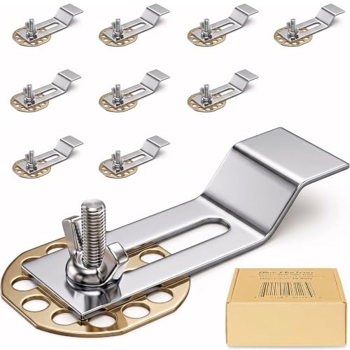 Sink Clips, Undermount Sink Brackets, Bathroom Kitchen Ceramic Stainless Steel Sink Basin Support Clamps for Marble Granite Vanity Countertop Installation Repair Kit (10)