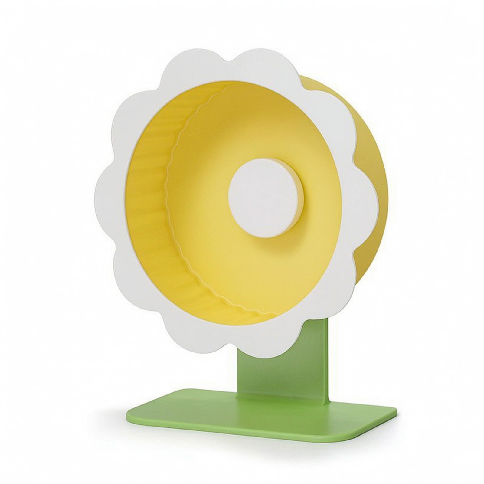Roue d'exercice Hamster Roue d'Entraînement Piste Stable Acrylique Démontable Support Plat Roue Anti-Glisse Adaptée pour Hamster Doré Cage Intérieure et Gym Animaux, 26cm, Petite Marguerite