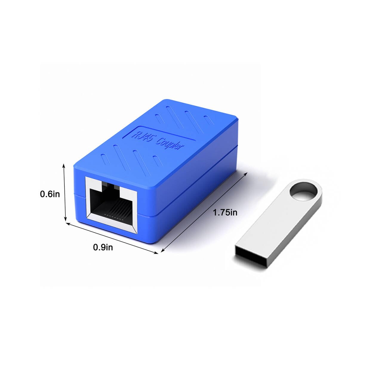 Dingsun RJ45-Kupplung, Ethernet-Verlängerung, Inline-Koppler, Buchse auf Buchse, Ethernet-Koppler für Cat7/Cat6/Cat5/Cat5e, Ethernet-Kabel-Verlängerungsadapter (RJ45, 20 Stück, blau), 20 Stück