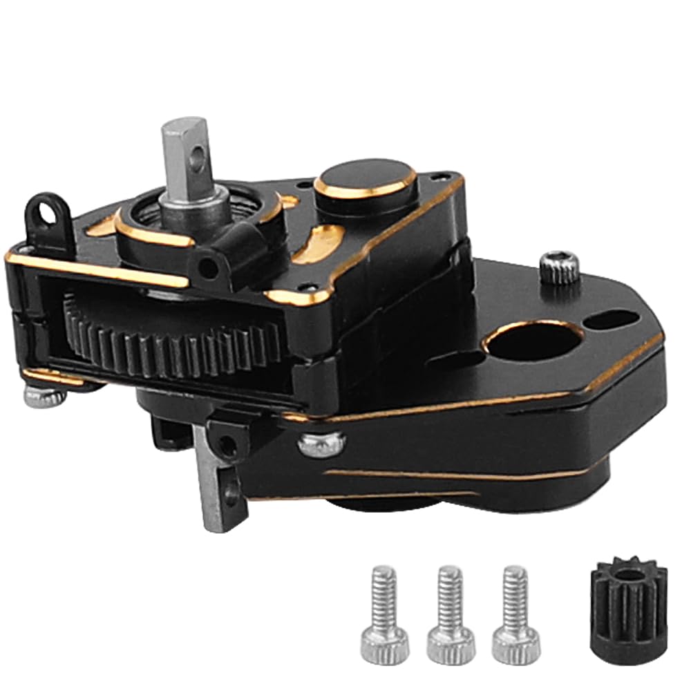 Pothyes 1/24 Brass Transmission Case Assembled Gearbox with Internal Gear for Axial SCX24 AX24 RC Crawler Car Upgrade Part