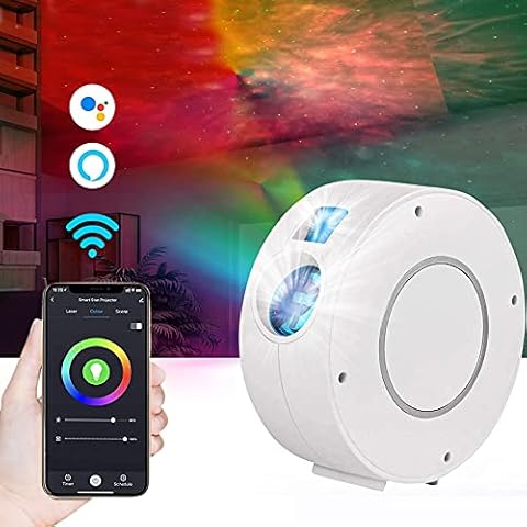 NUNET Smart Galaxy Projector for Bedroom App & Voice Controlled Works w. Alexa & Google Home,Star Projector Multi-Color Moving Nebula Cloud, Auto Off Timer Night Light for Kids/Adults/Room Decor Cover