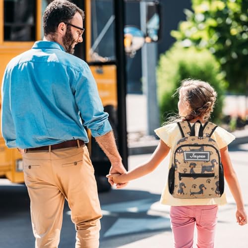 CHIFIGNO Personalisierter Rucksack mit Namen, personalisierter Kinderrucksack für Jungen und Mädchen, individuelle Vorschulkindergarten-Rucksäcke, Niedliche Dackel-Hunde, Small