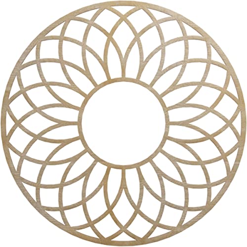 Image of Ekena Millwork 34 inchOD x 11 5 /8 inchID x 1 /4 inchT Cannes Wood Fretwork Pierced Ceiling Medallion, Birch