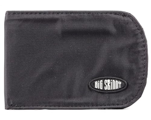 Big Skinny Men's RFID Blocking Curve Bi-Fold Slim Wallet, Holds Up to 20 Cards, Black