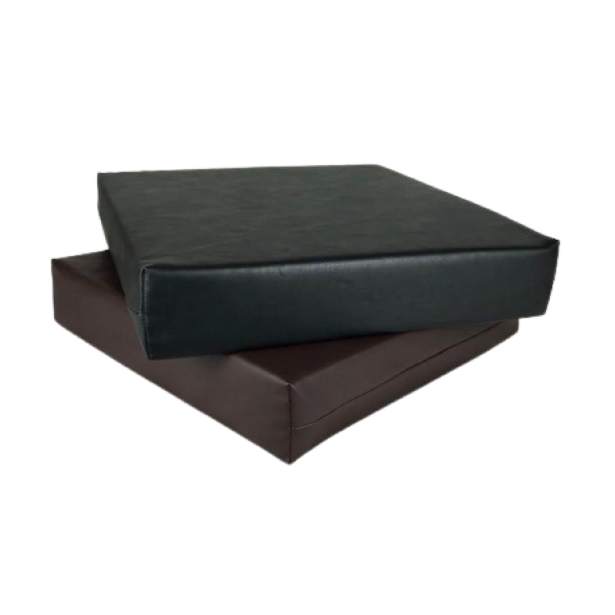 Memory Foam Cushion Faux Leather Seat Pad for Extra Tailbone Support Pressure Sore Relief for Office Chairs, Car Seat, Wheelchair and Mobility Scooters Zipped Cover (Dark Brown, 20" x 20" x 3")