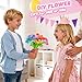 beefunni Flower Bouquet Craft Kits, DIY Arts and Crafts for Kids 4-6-8, Upgrade Colorful Flowers Toys for 4 5 6 7 8+Year Old Girl Birthday Gifts Ideas, Valentines Day Gifts for Kids Toddler Creative