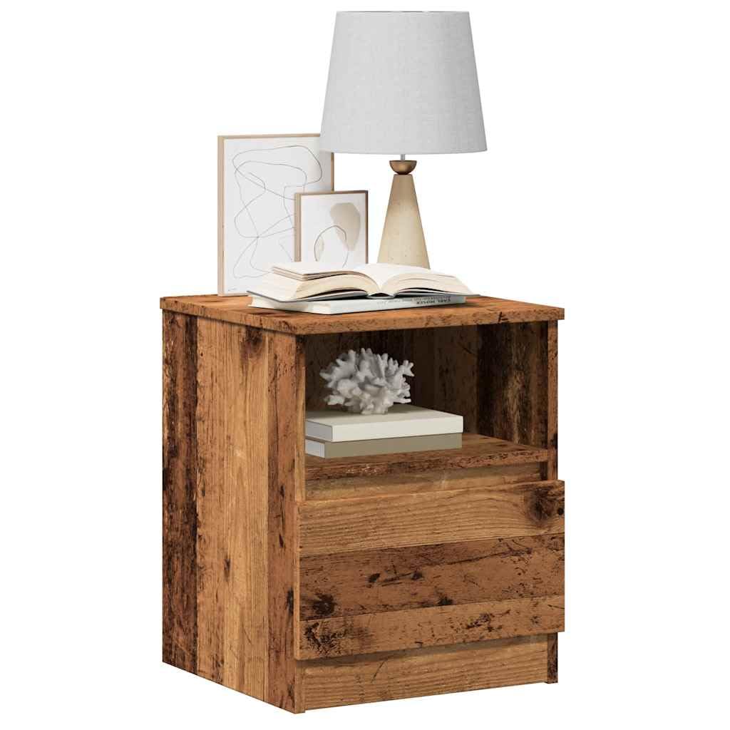 Eleganter Nachttisch mit Schublade und Fach aus langlebigem Holzwerkstoff, feuchtigkeitsbeständig und stabil für Wohnzimmer und Schlafzimmer