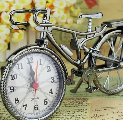 Relógio de Mesa Decorativo Com Alarme Formato de Bicicleta