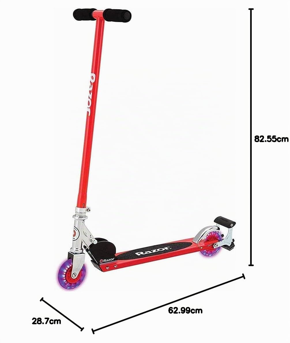 Razor S Spark Sport Kick Scooter - Roues lumineuses à LED, bande antidérapante, barre Spark, cadre léger en aluminium, pliable