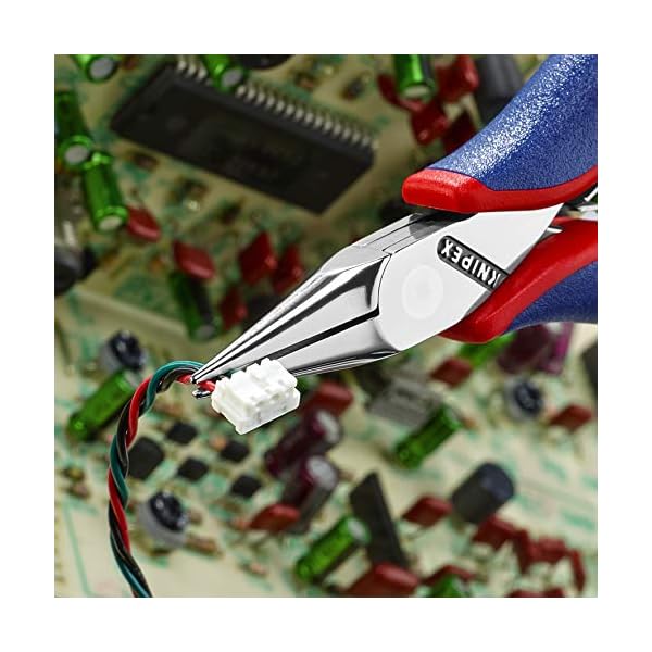 Knipex 78 81 125 - Präzisionszange Electronic Super Knips, brüniert + KNIPEX 35 22 115 Elektronik-Greifzange mit… – Bild 6