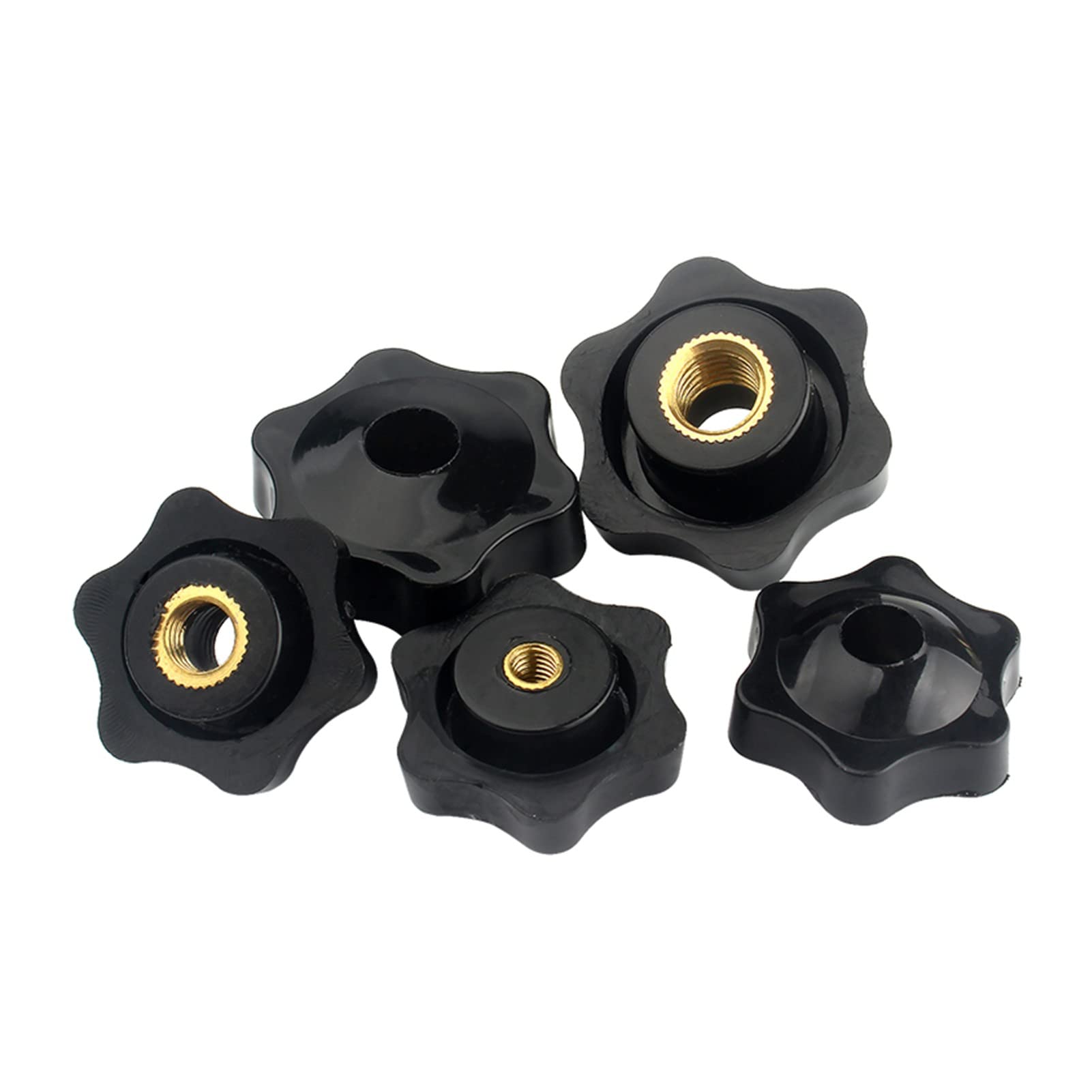 Stella Dadi con manico - 10Pcs Dadi di serraggio Plastica Zigrinato Manopole Attraverso il foro Rame Core Thread interno Esagonale Impugnature Dadi M5 M6 M8 M10
