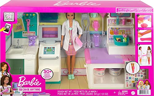 Coffret Clinique Barbie HFT68 – Poupée Docteure Brune avec 30 Accessoires et Pâte à Modeler - vue 8