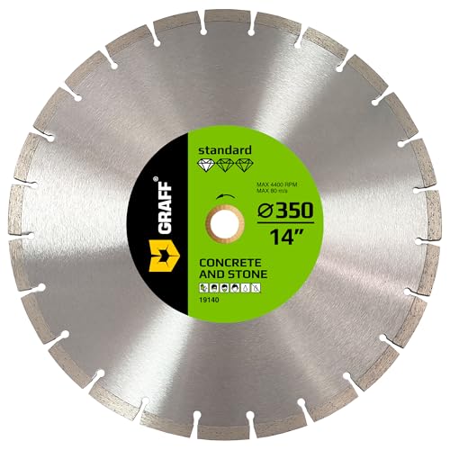 GRAFF 14 Inch Diamond Blade for Angle Grinder Arbor 7/8'-5/8'