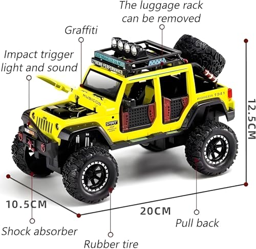 Image of Die-Cast Model Car, 1:32 Scale, Black with Gold Accentsband Hood Pull Back Super Car with Openable Doors Sound and Light for Birthdays Gift Party Decorations (Off Road 1:24)