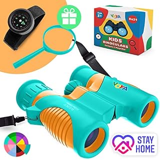 Real Binoculars for Kids high Resolution 8x21 with New Wide and Adjustable Neck