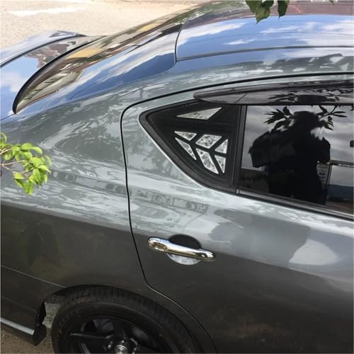 Cubierta de contraventanas traseras texturizada para Almera, molduras de ABS 3