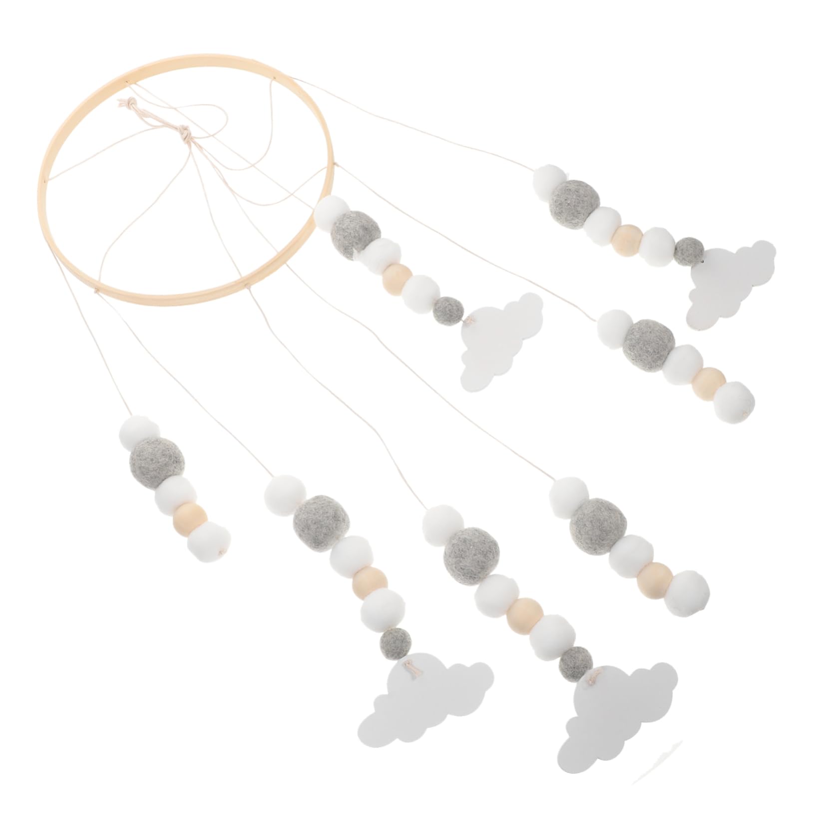 KOMBIUDA Bassinet Mobile Crib Mobile for Girls Decor Ball and Wooden Bead Sleep Soothing