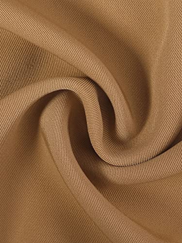 Allegra K Women's Roll Up Sleeves Multi-Pocket Safari Belted Collared Shirt Dress X-Large Khaki #TOP5