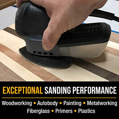Dura-Gold Premium Mouse Detail Sander Sandpaper Sanding Sheets - 220 Grit (Box Of 24) - 12 Hole Pattern Hook & Loop Triangle Shaped Mouse Discs - Fits Black And Decker, Woodworking Wood Crafting, Auto #TOP6