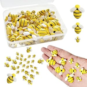 Miukomiu Winzige Harz-Bienen Verzierungen, 50 Stück