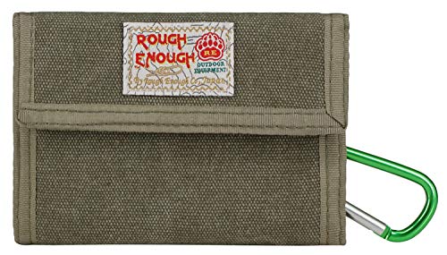 Monedero Casual Clásico de Tela de Rough Enough., Army Green