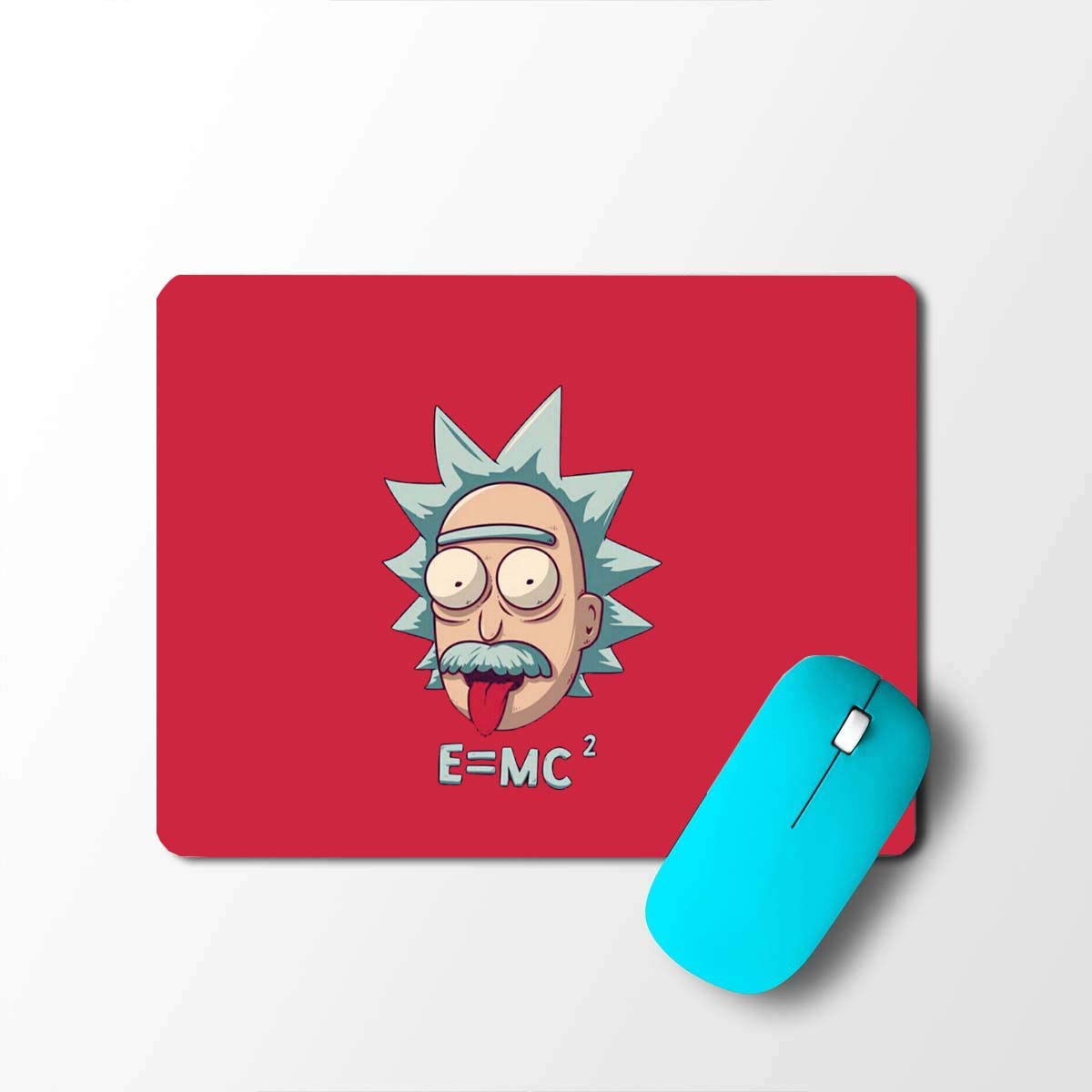 Outlouders Physics E=mc^2 Einstein Funky Cartoon Character Red Designer Printed Laptop/Desktop/Computer Mousepad/Mouse Pad (Best for Gaming/Gamers)
