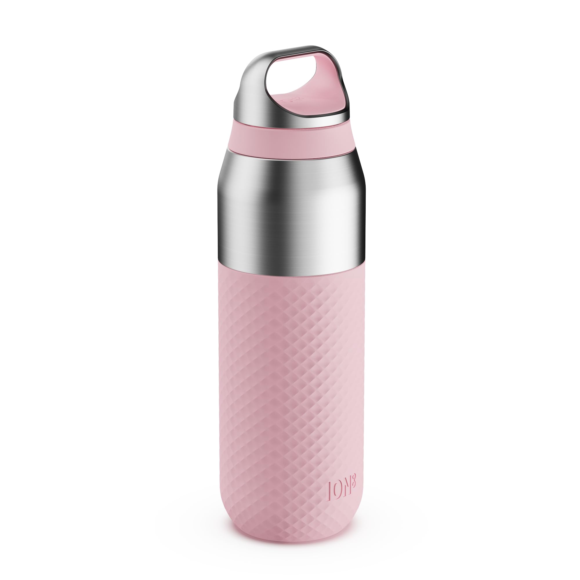 ION8 Primo ROAM Insulated Water Bottle 485ml (16oz) – Leakproof Stainless Steel, Vacuum Insulated for Hot & Cold Drinks, Twist Lid, Dishwasher Safe, Light Pink