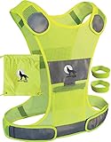 Reflective Vest for Running, Jogging, Walking - Lightweight Comfortable - Adjustable Fit for Men and Women with Pocket