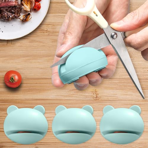 Image of 3PCS Compact Knife Sharpener for Kitchen Use, Small Sharpening Tool with Non Slip Base for Household Cooking and Food Preparation(Green,A,F)
