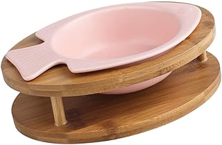 iplusmile 1Pc Tigela Para Animais De Estimação Tigela De Gato De Cerâmica Levantada Prato De Gato De Cerâmica Prato De Cachorro Tigela De Gato Prato Alimentador De Gato Comedor De Cachorro