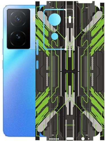 Image of AtOdds - Full Body Back Screen Guard Protector Film - Lamination Wrap Skin Sticker Compatible with IQOO Z7 (5G) | Scratchproof Matte Finish (Cyber Green)