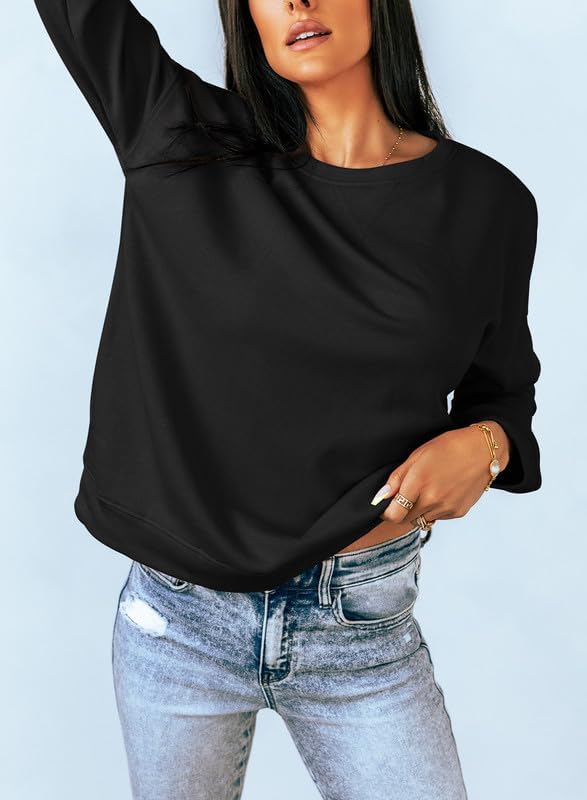 Dokotoo Women's Casual Crew Neck Sweatshirt Loose Soft Long Sleeve Pullover Tops - Image 4